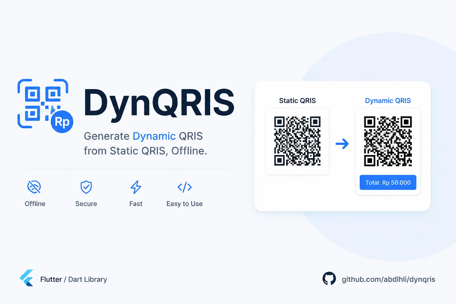 DynQRIS Flutter library for generating Dynamic QRIS offline